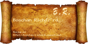 Boschan Richárd névjegykártya